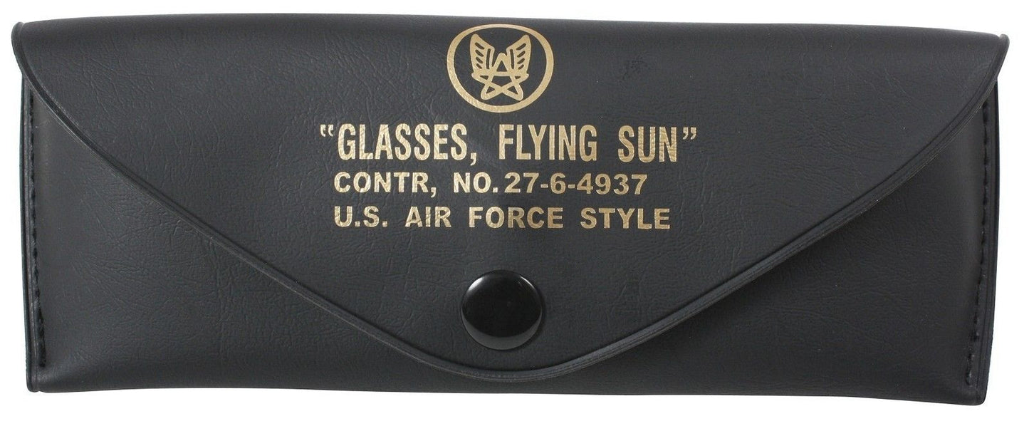 Air Force Pilot Style Sunglasses - Rothco Gold Frame Sun Glasses & Case