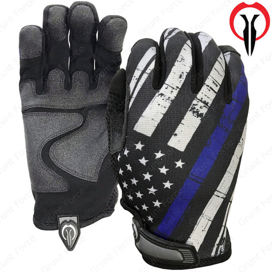 Industrious Handwear Thin Blue Line American Flag Gloves - U.S. Flag Gloves
