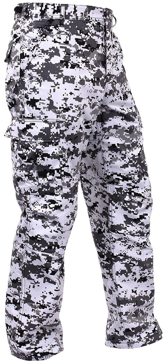 Men's City Digital Camo BDU Cargo Pants - Black & White Camouflage Rothco