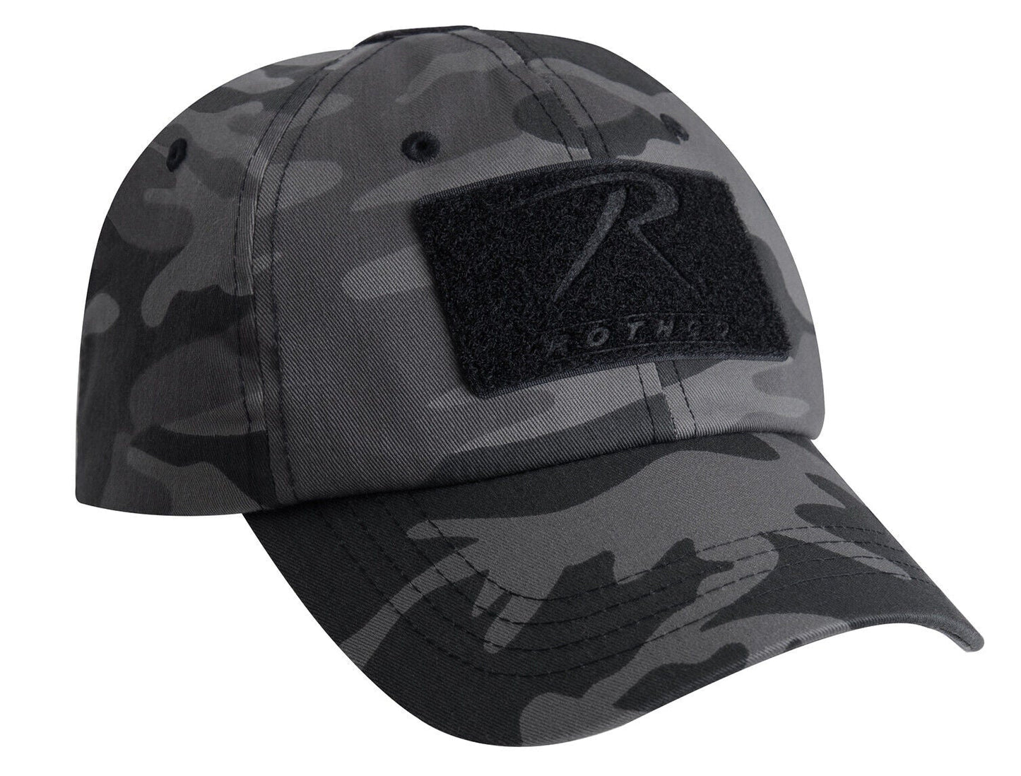 Black Camo Special Forces Operator Tactical Cap Hat w US Patch