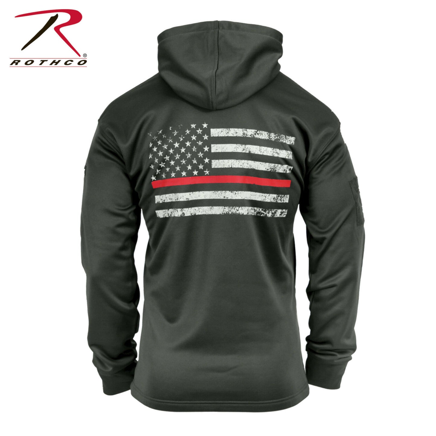 Men's Thin Red Line Concealed Carry Grey Hoodie - TRL Hooded Sweatshirt w/ Patch