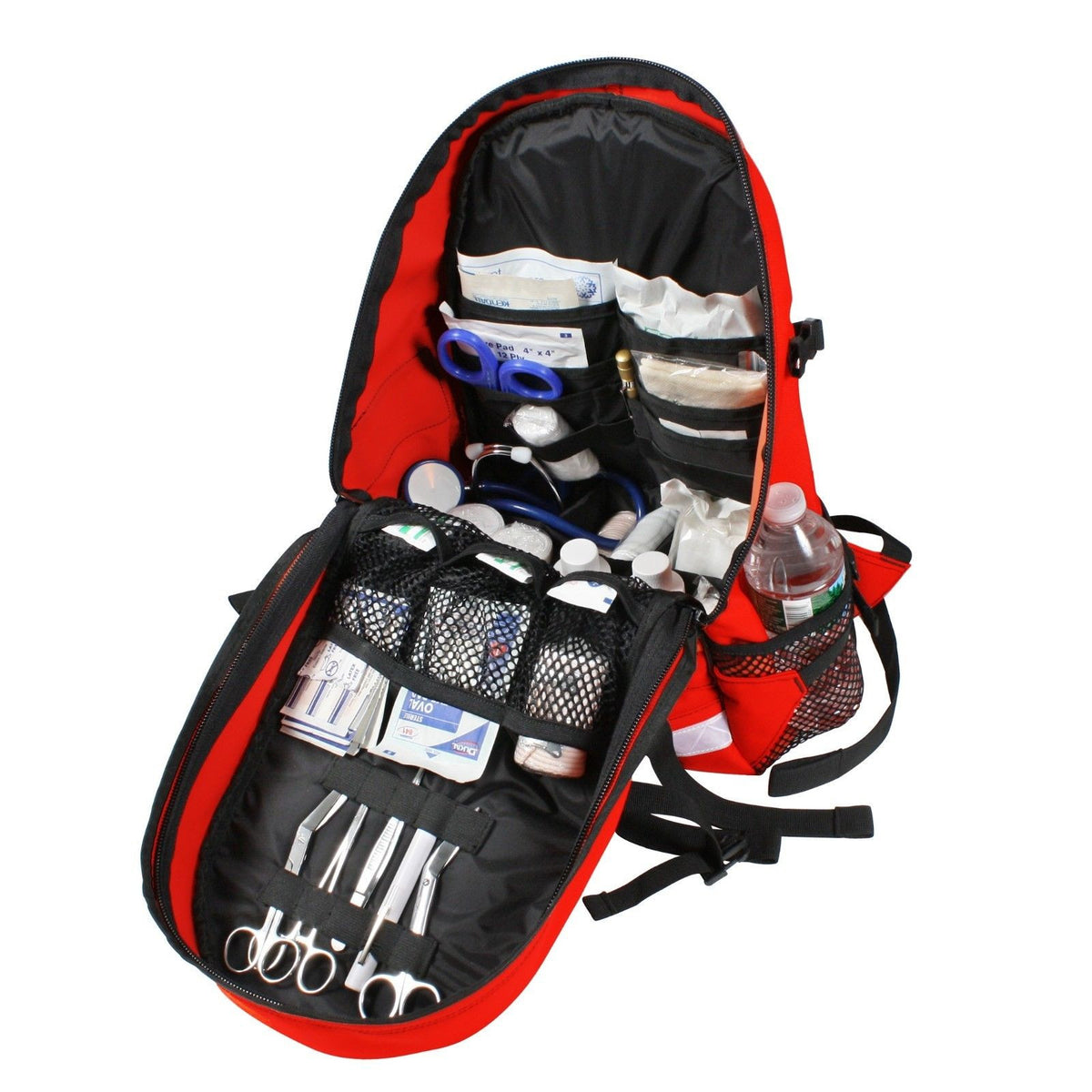 EMS Medic Trauma Backpack Gear Bag - Red First Aid Ambulance Emergency ...