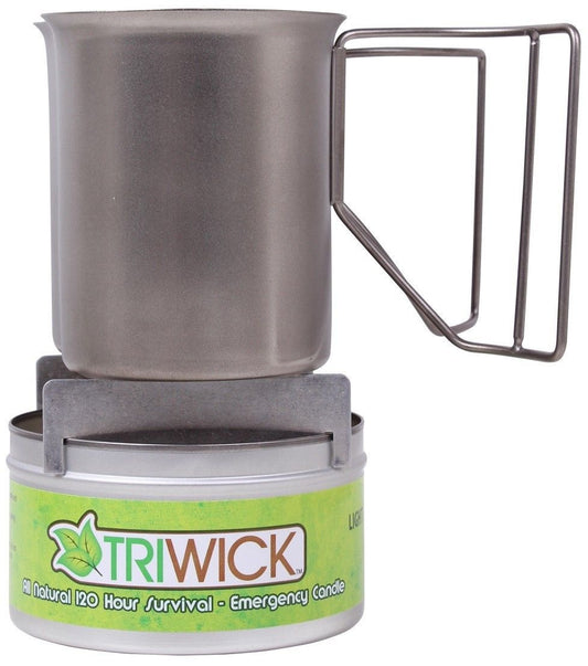 Tri-Wick 120 Hour Emergency Survival Candle Stove & Canteen Cup w/ Wicks