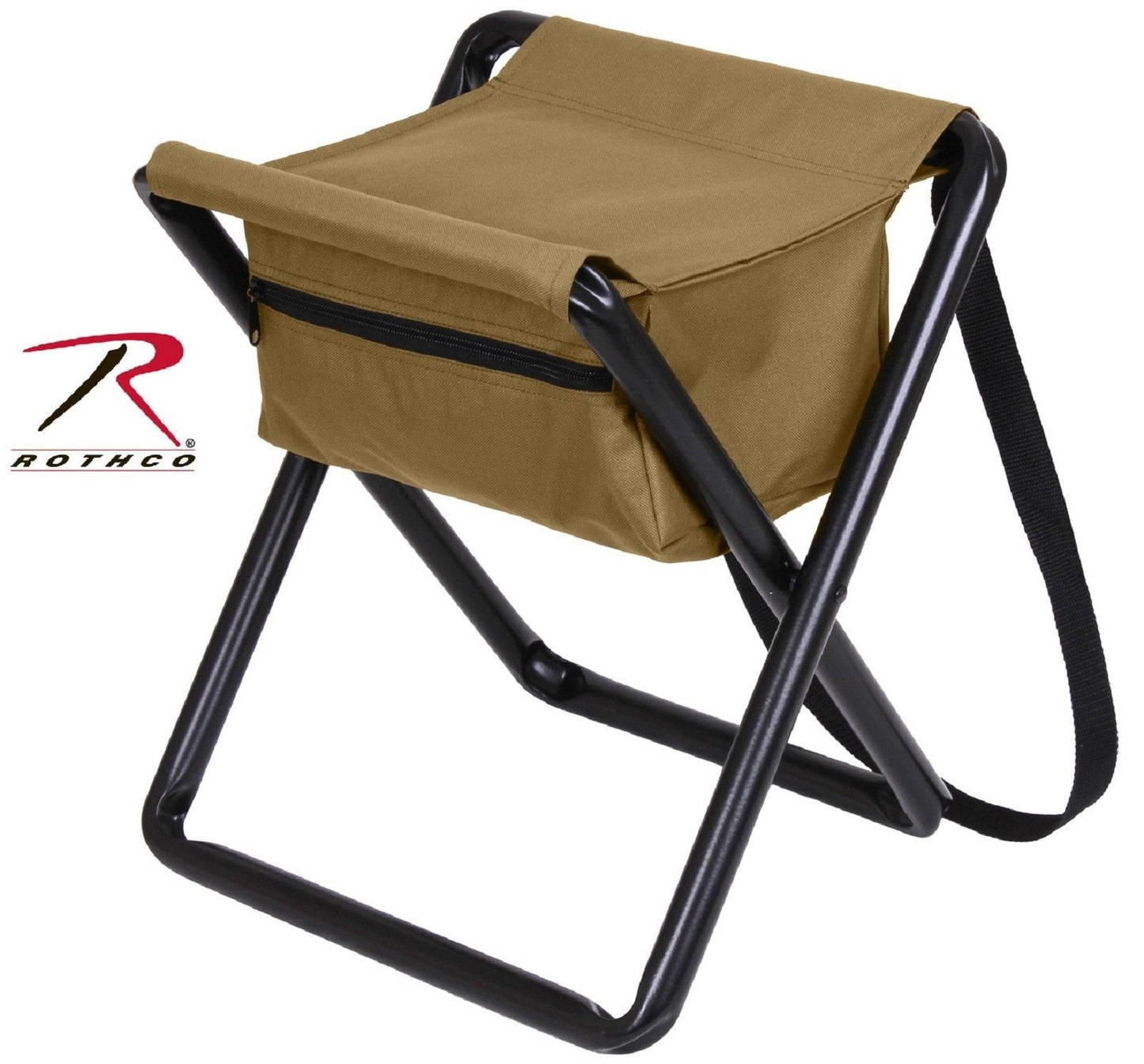 Rothco Coyote Brown Aluminum Camping Hunting & Outdoor Folding Stool & Pouch