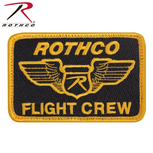 Rothco Hook & Loop Flight Crew Morale Patch - Black With Gold Lettering