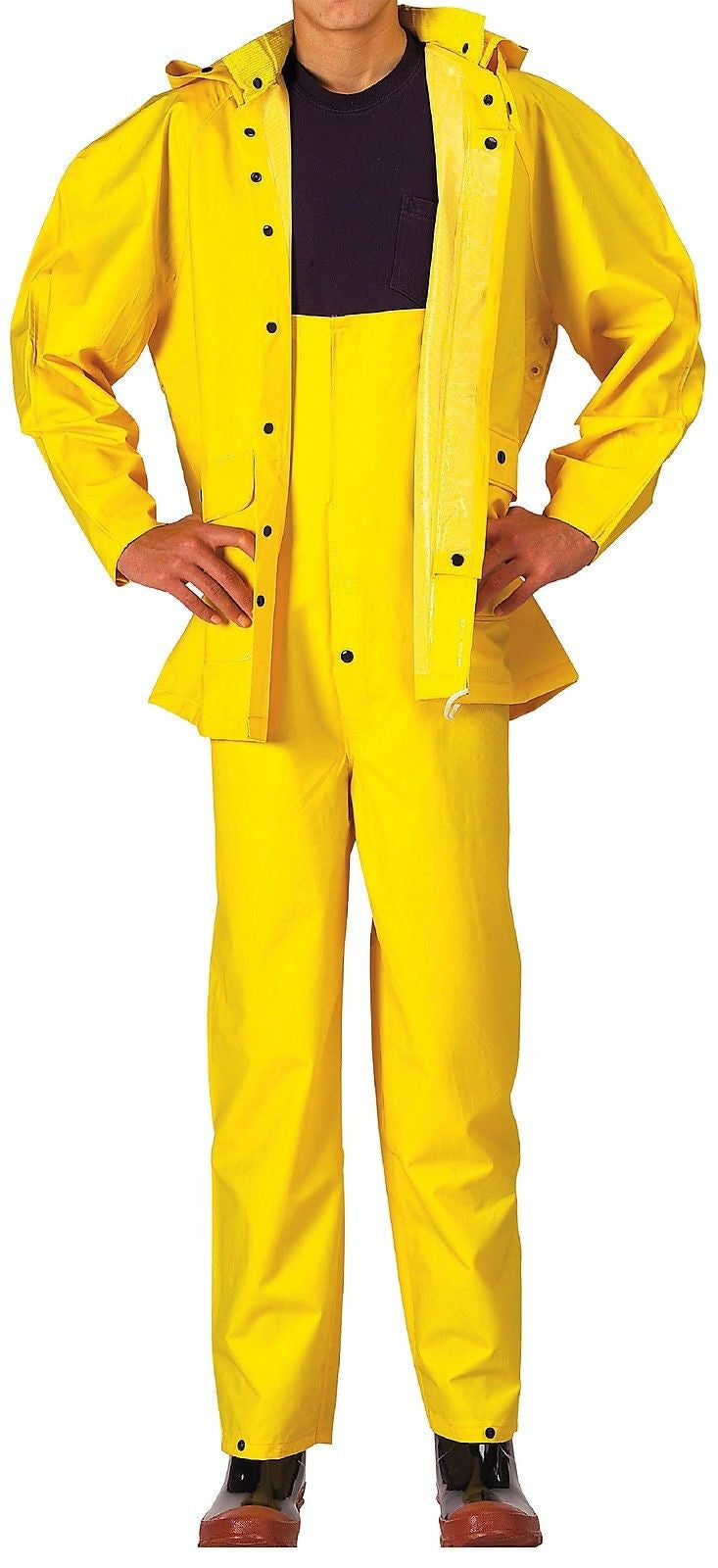 Adult's Deluxe Heavyweight PVC Rainsuit - Yellow Rain Top & Bottom Suit
