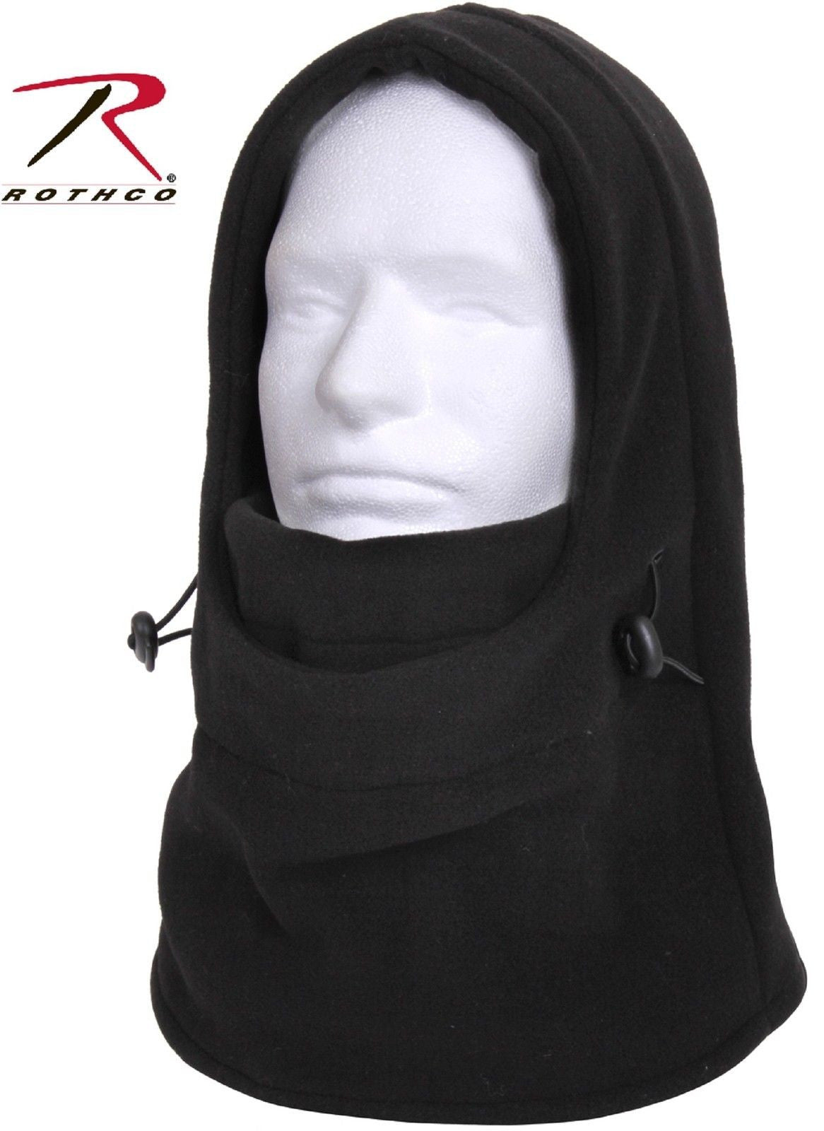 Black Double Fleece Layer 3-In-1 Winter Balaclava, Neck Gaitor & Face Mask
