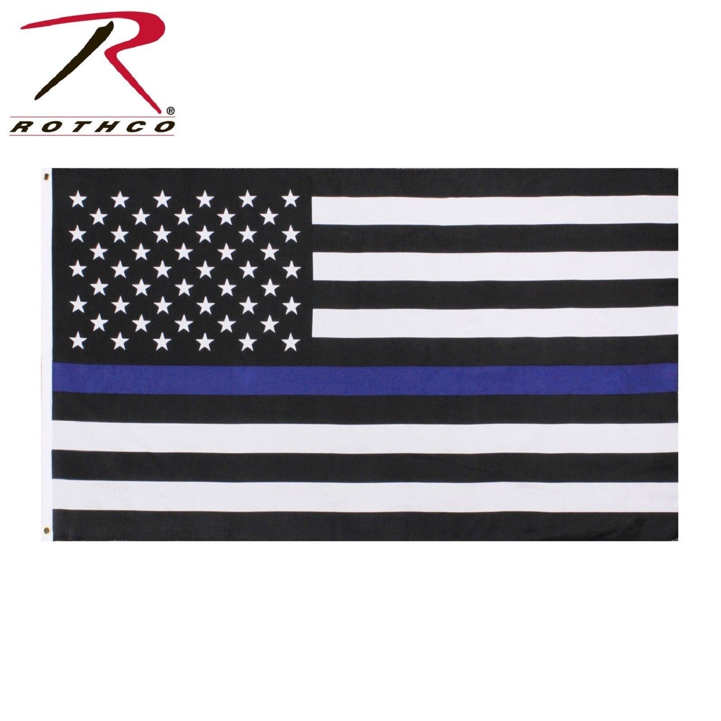 The Thin Blue Line Polyester Hanging Flag - 2' x 3' Polyester USA American Flag
