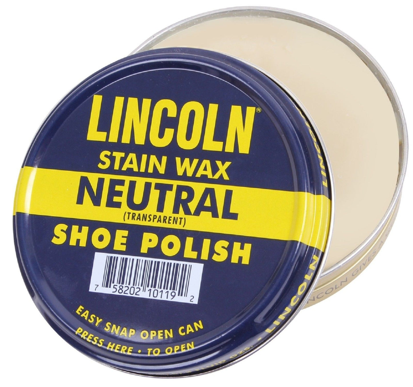 Lincoln Neutral Stain Wax Shoe Polish - Cleans, Shines & Polishes All Leather
