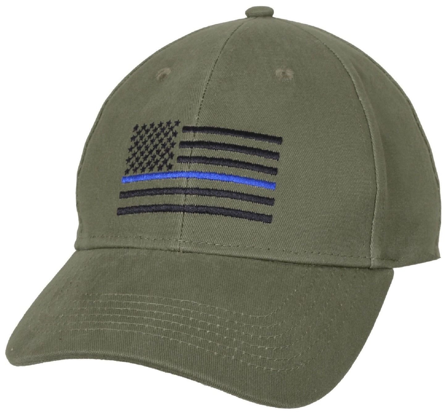 Olive Drab Green Thin Blue Line Low Profile Support Baseball Cap Hat