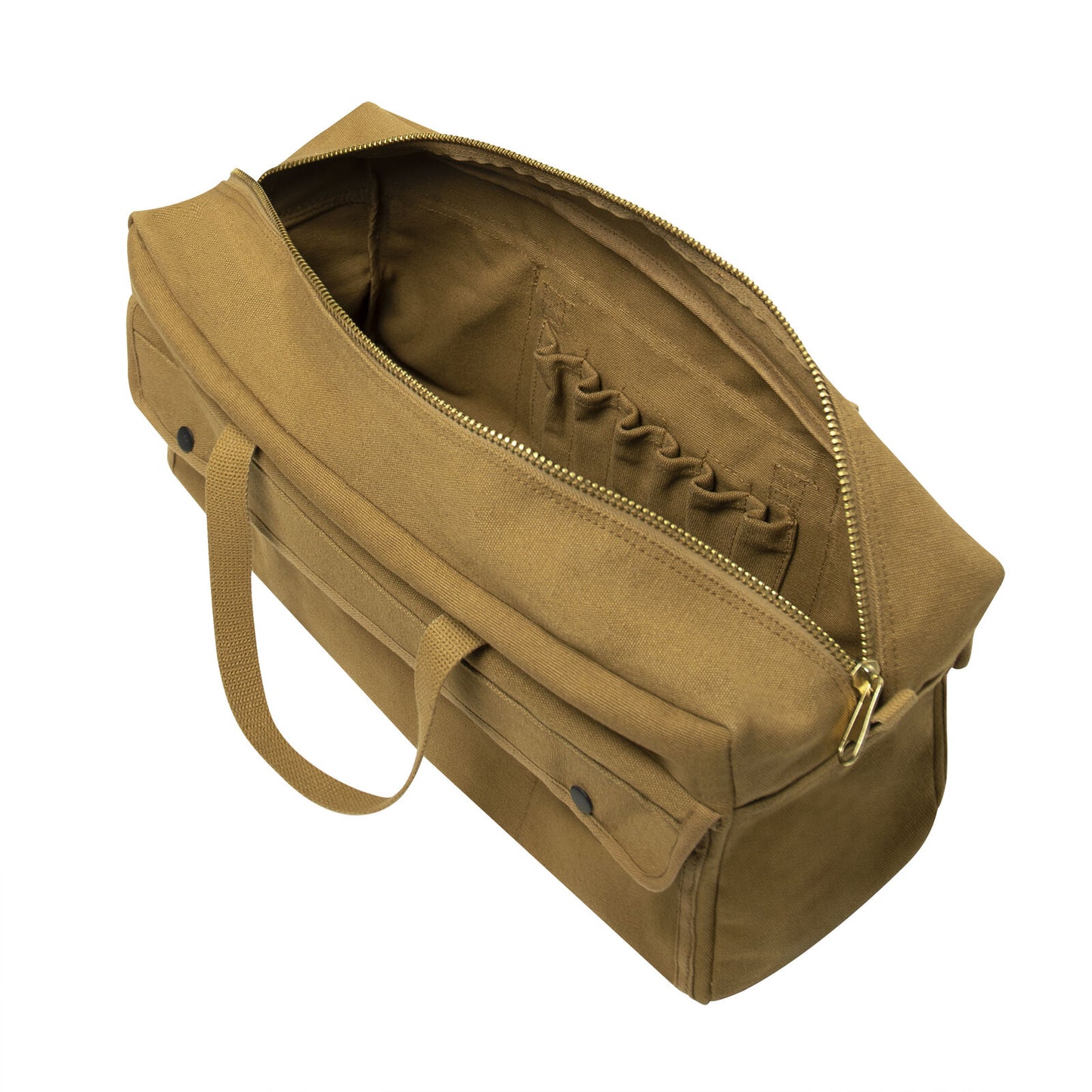 Coyote Brown GI Style Heavy Duty Canvas Tool Bag w/ Brass Zipper 19"X9"X6"