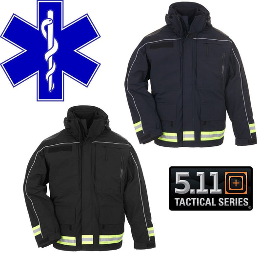 5.11 Tactical First Responders Parka - Black or Navy Blue EMT Reflective Jacket