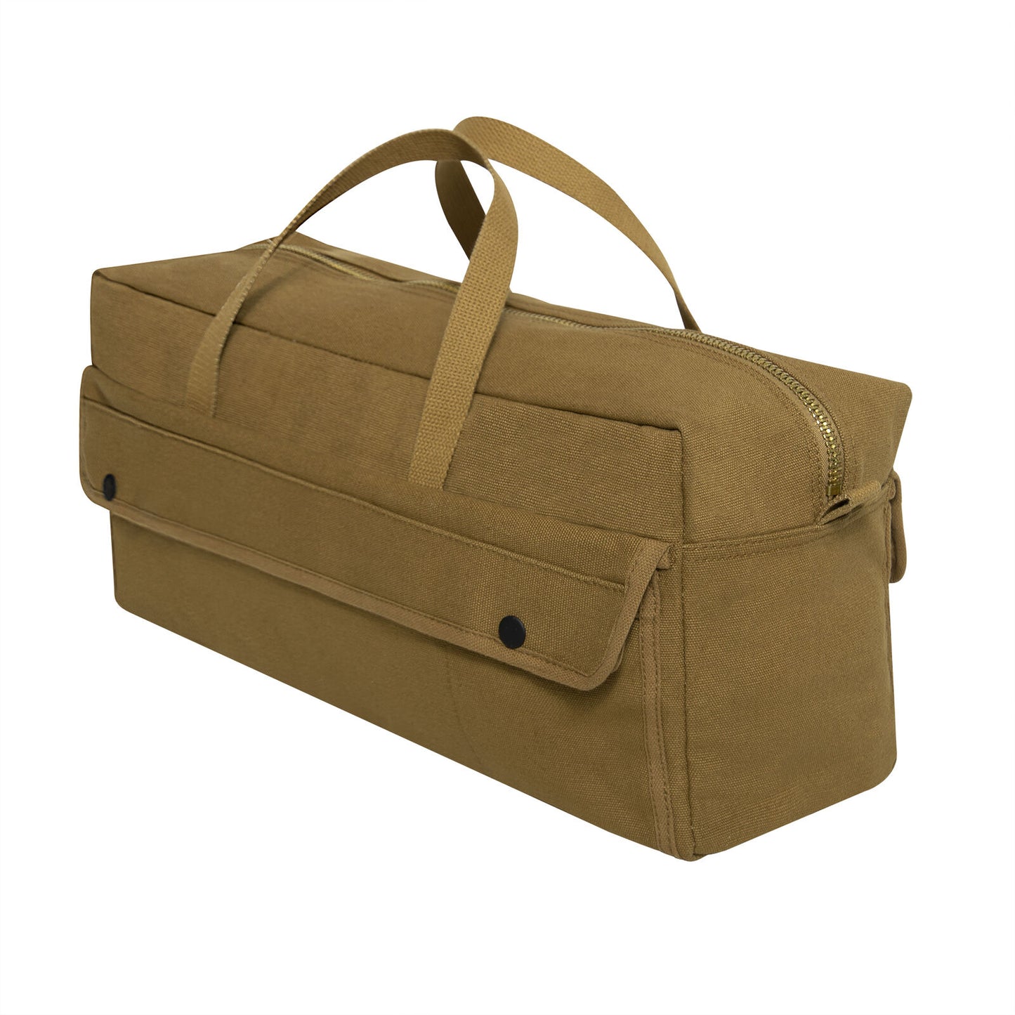 Coyote Brown GI Style Heavy Duty Canvas Tool Bag w/ Brass Zipper 19"X9"X6"