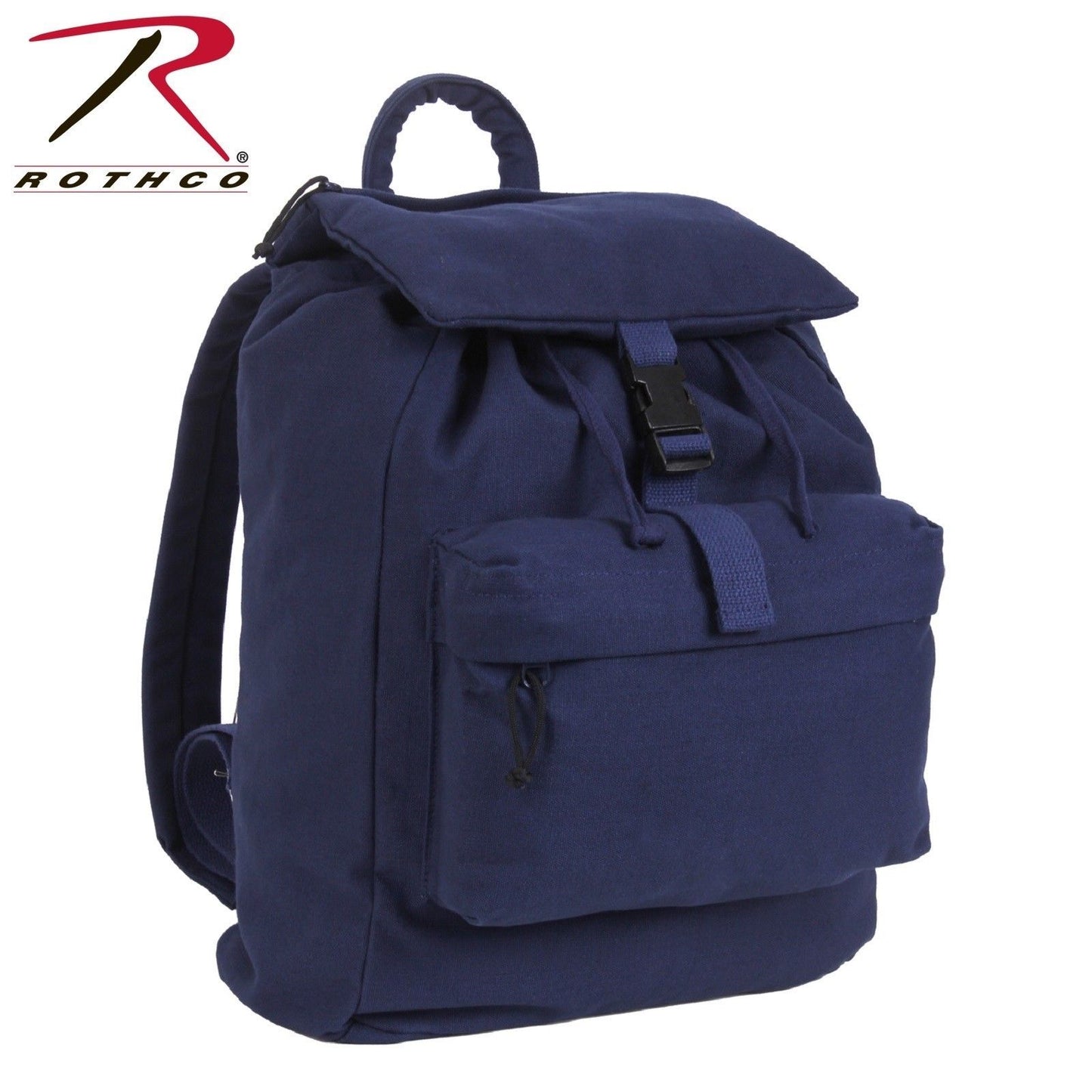 Rothco Canvas Daypack - Navy Blue Backpack School Bag - Hiking Bag Gear Bag