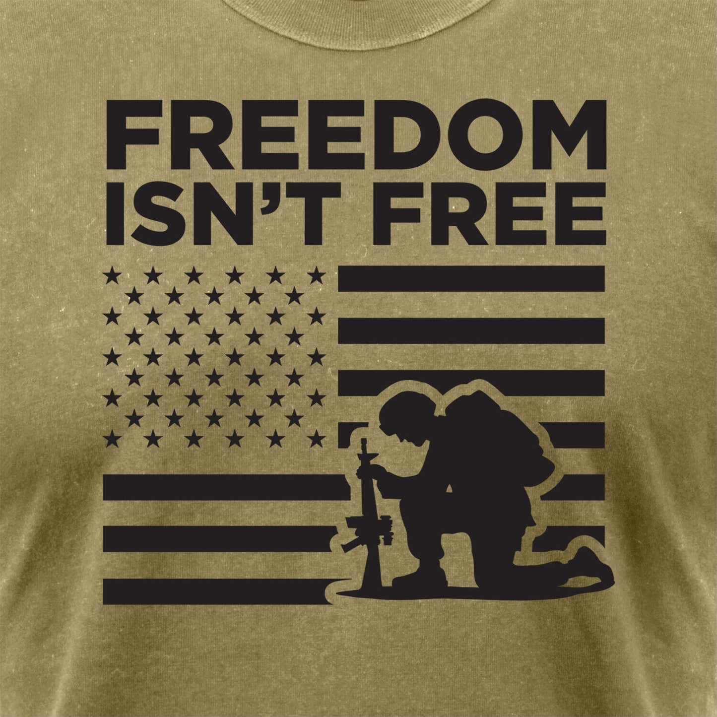 Men's Coyote Brown "Freedom Isn't Free" US Flag T-Shirt