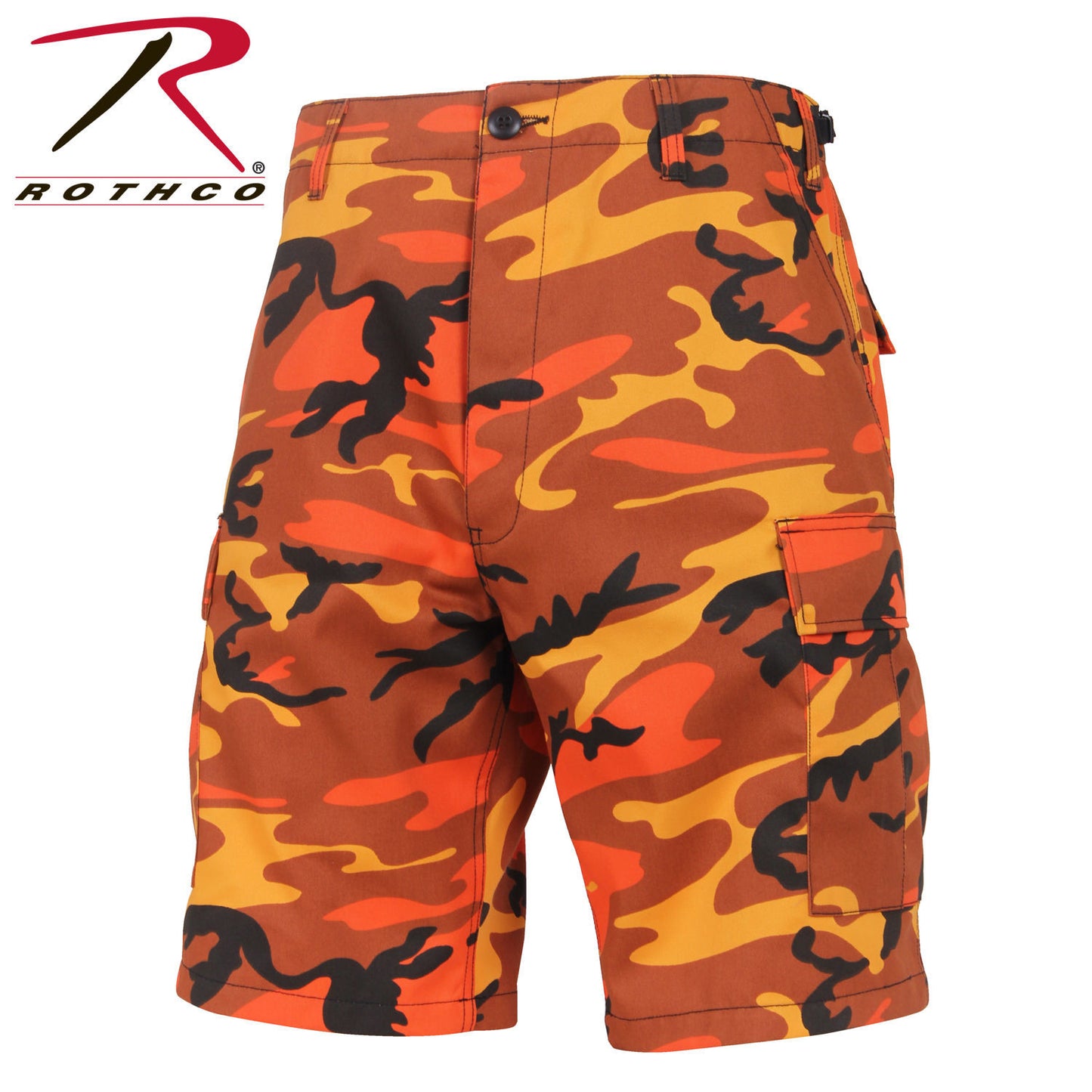 Men's Savage Orange Camo BDU Tactical Cargo Shorts