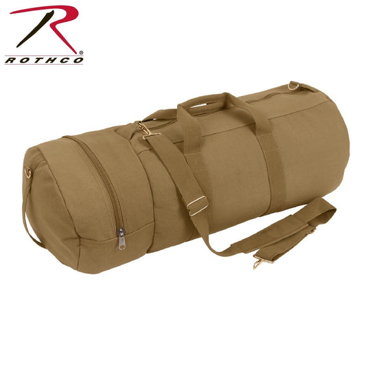 Coyote Brown Heavyweight Canvas Gear Bag - Rothco Canvas Double-Ender Sports Bag