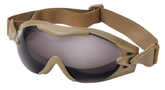 Coyote Brown Anti-Fog SWAT TEC Tactical Goggles w/ Elastic Headband Rothco 11397
