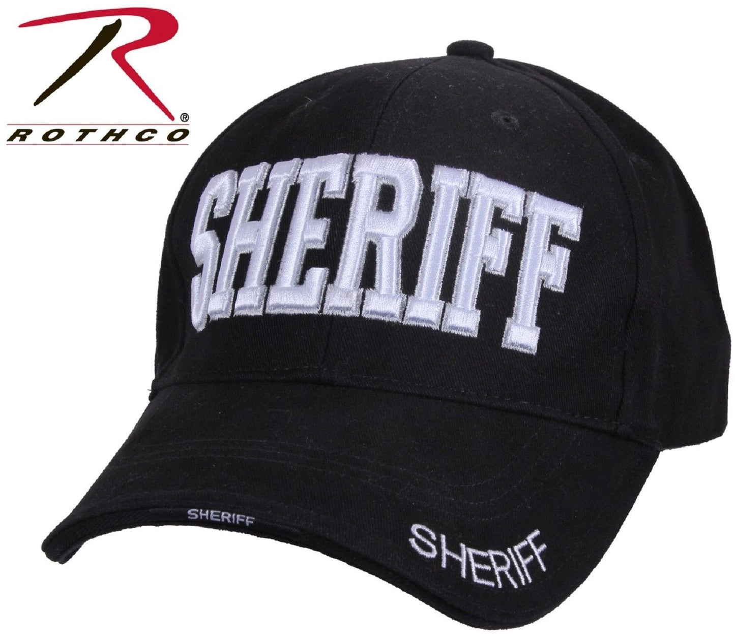 Black Embroidered SHERIFF Deluxe Low-Profile Baseball Hat - Rothco Police Cap