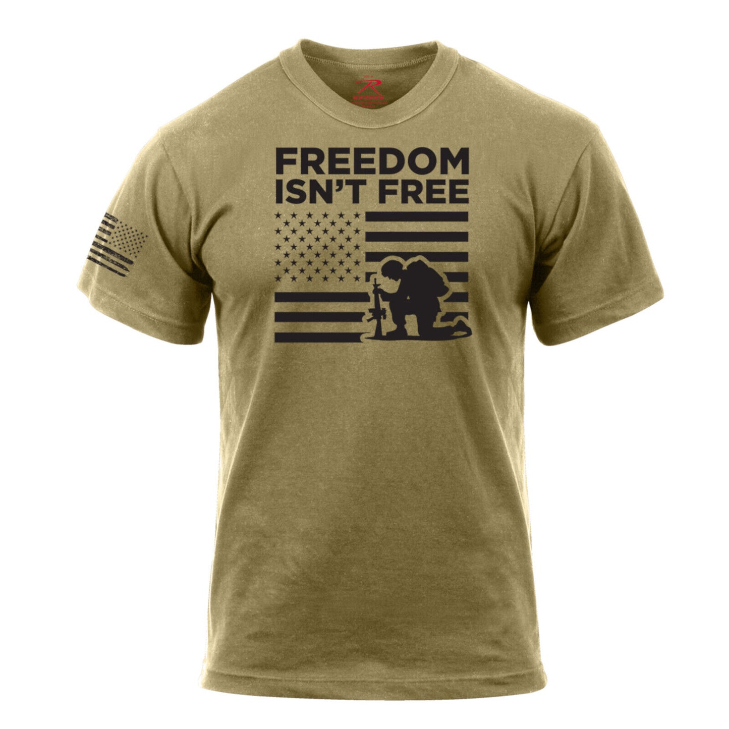 Men's Coyote Brown "Freedom Isn't Free" US Flag T-Shirt