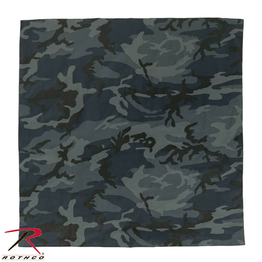 Rothco Midnight Blue Camo Bandana 27"x27" 100% Cotton Headwrap