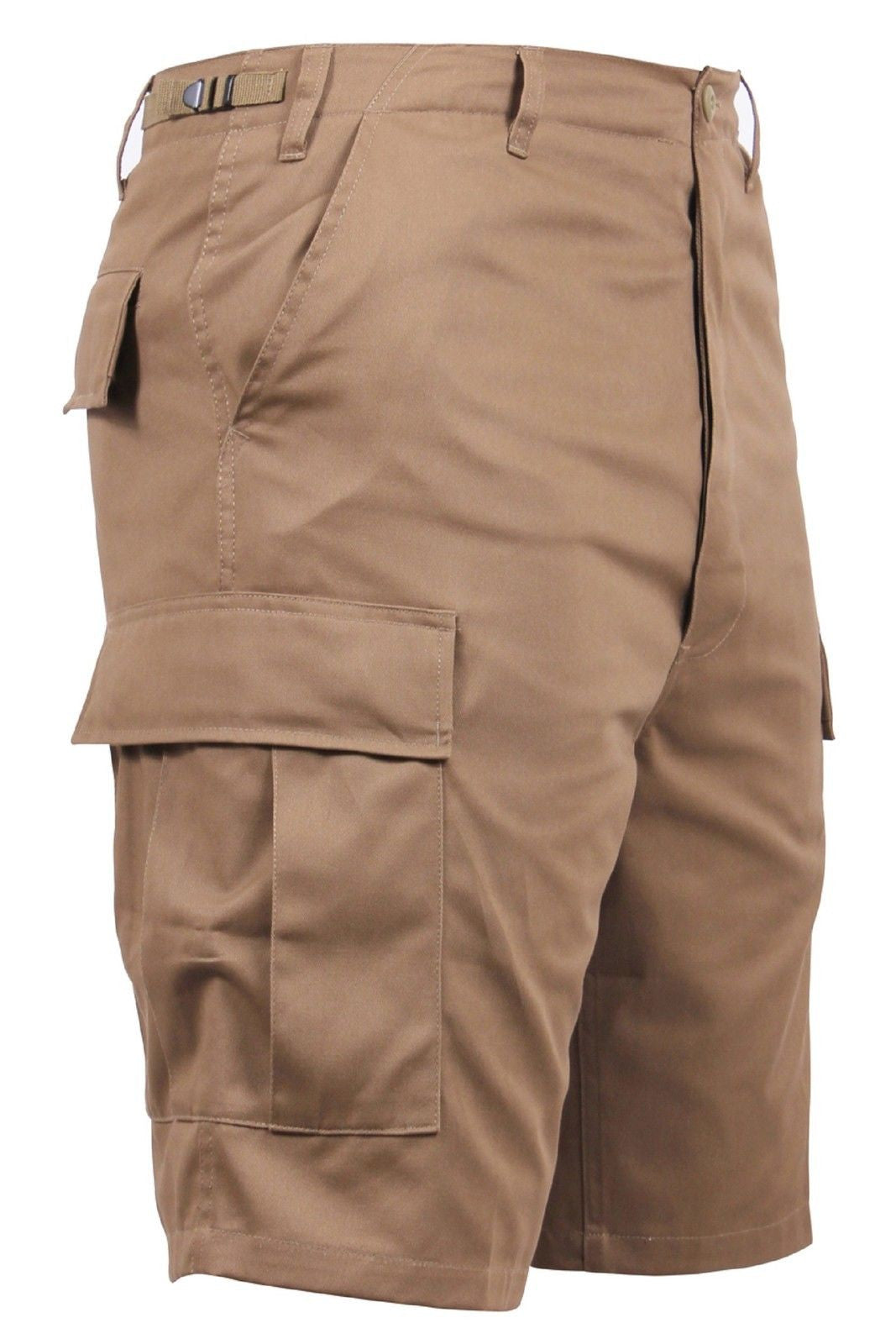 Men's Coyote Brown BDU Cargo Shorts - 6 Pocket Casual GI Style Shorts