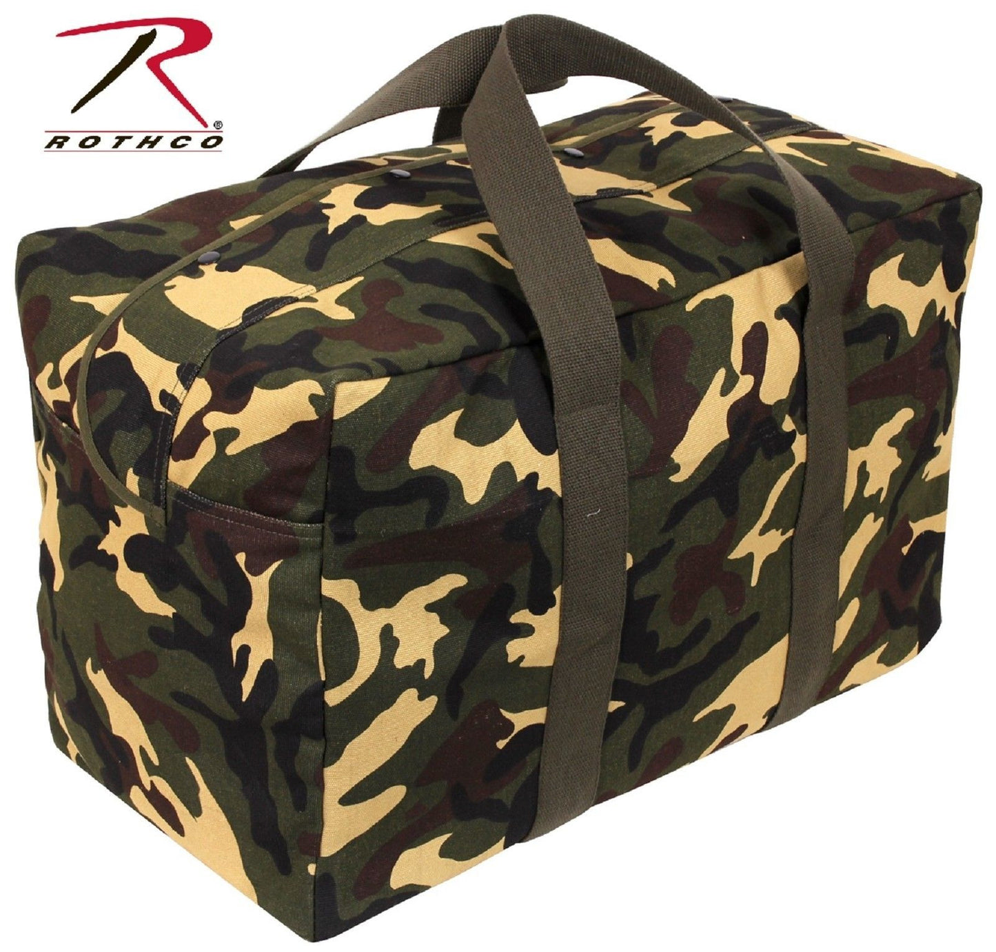 Woodland Camouflage Parachute Cotton Canvas Cargo Duffle Bag - Rothco 5123