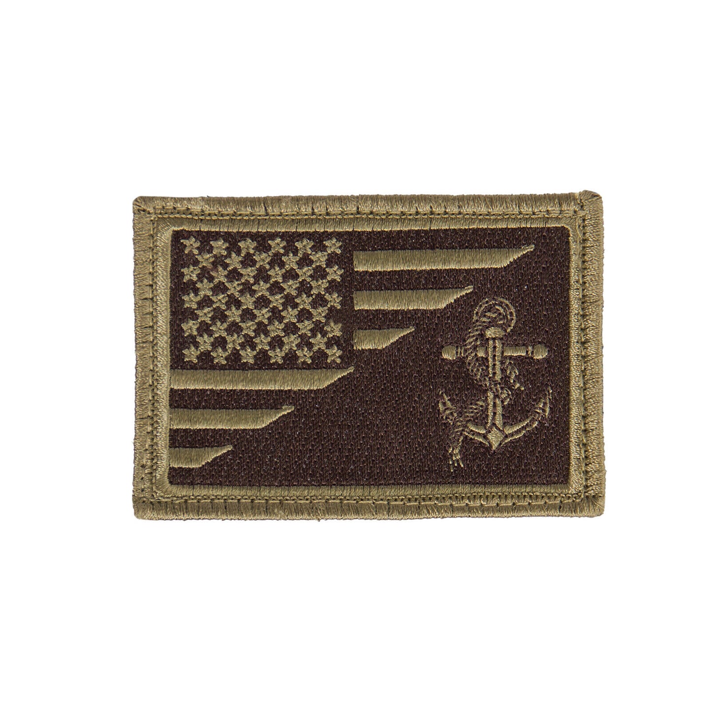 US Flag/USN Anchor Patch With Hook Back (2-3/8" x 3-3/8")