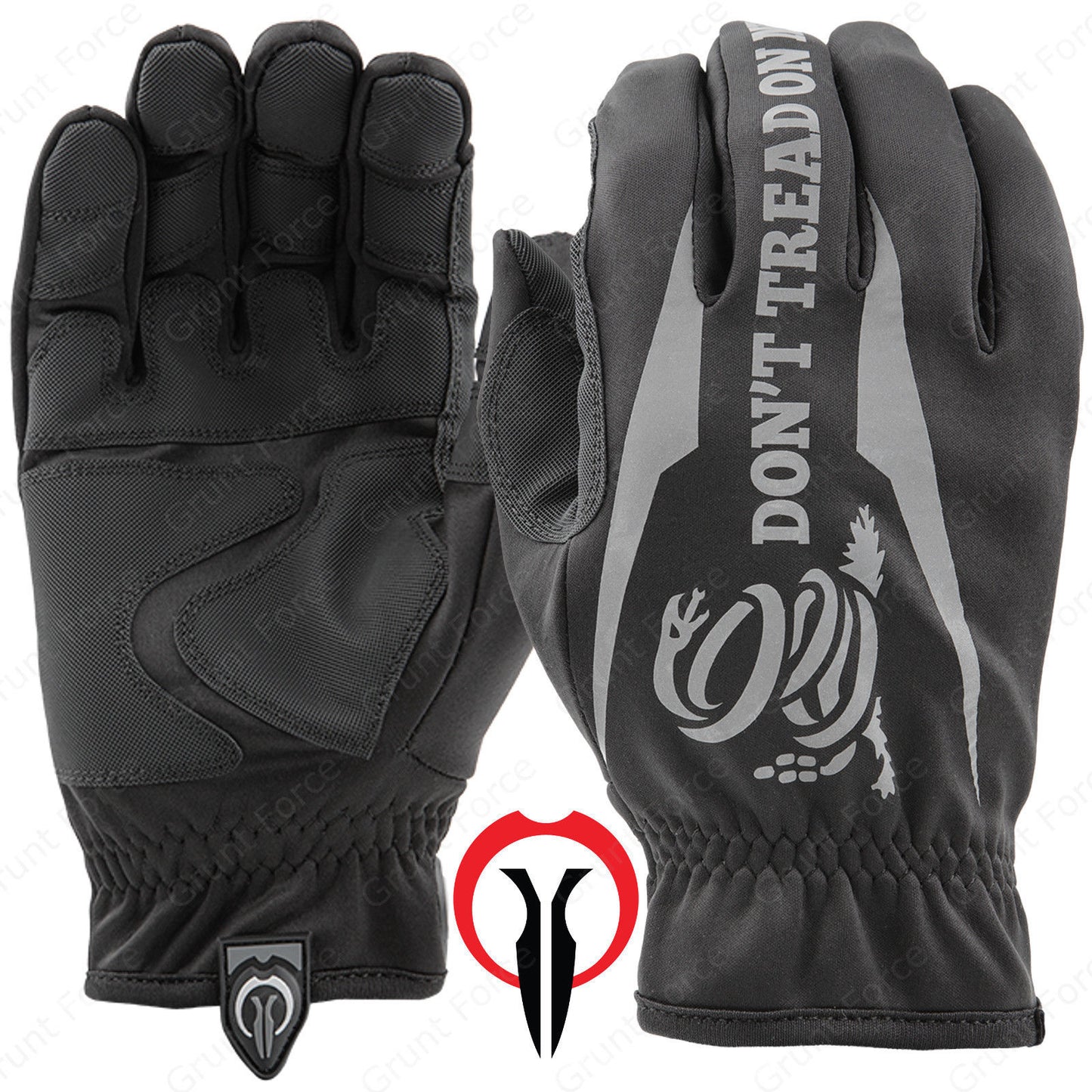 Industrious Handwear Black Full Finger "Don't Tread On Me" Reflective Gloves