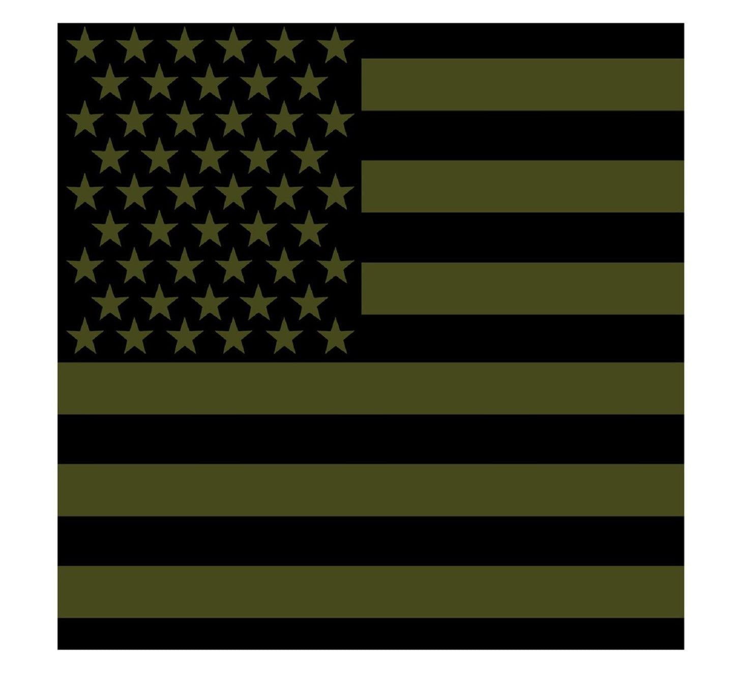 Olive Drab USA Flag Bandana - 22" Green & Black Cotton American Flag Bandanas