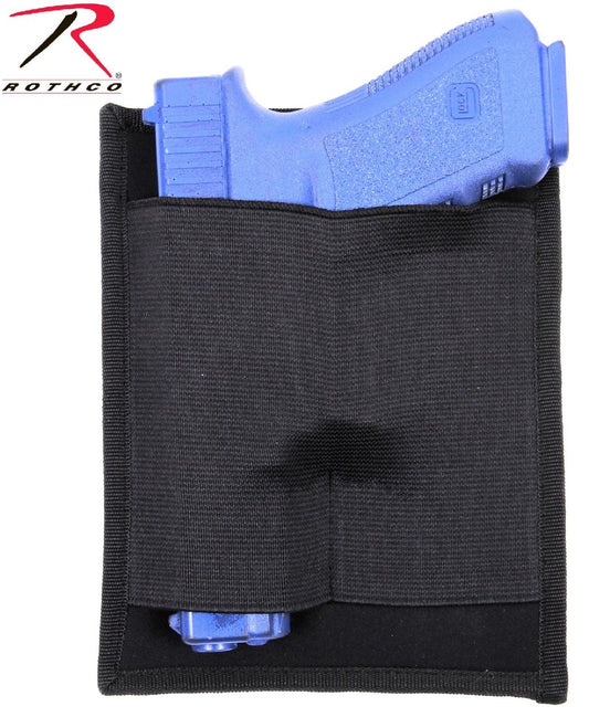 Black Padded Concealed Carry Holster with Easy Attach Hook & Loop Panel