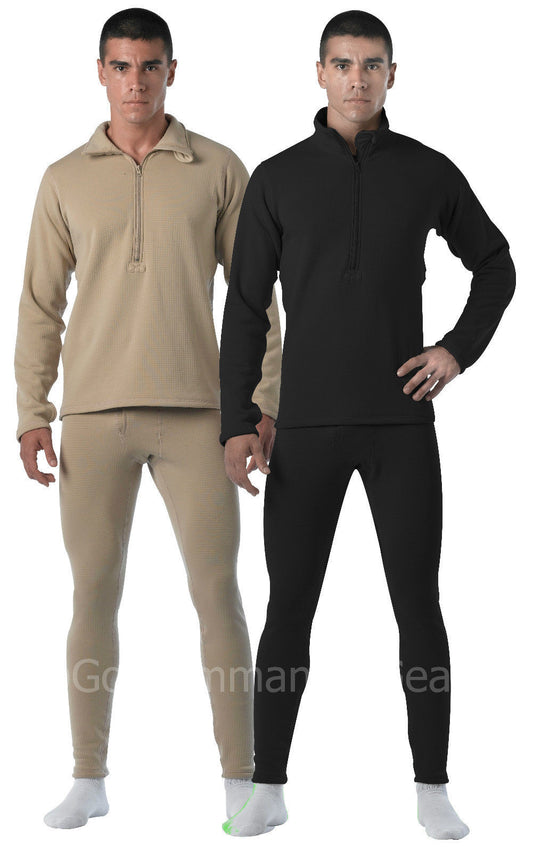 ECWCS Gen III Mid-Weight Long Underwear - Black, Desert Sand Long Johns