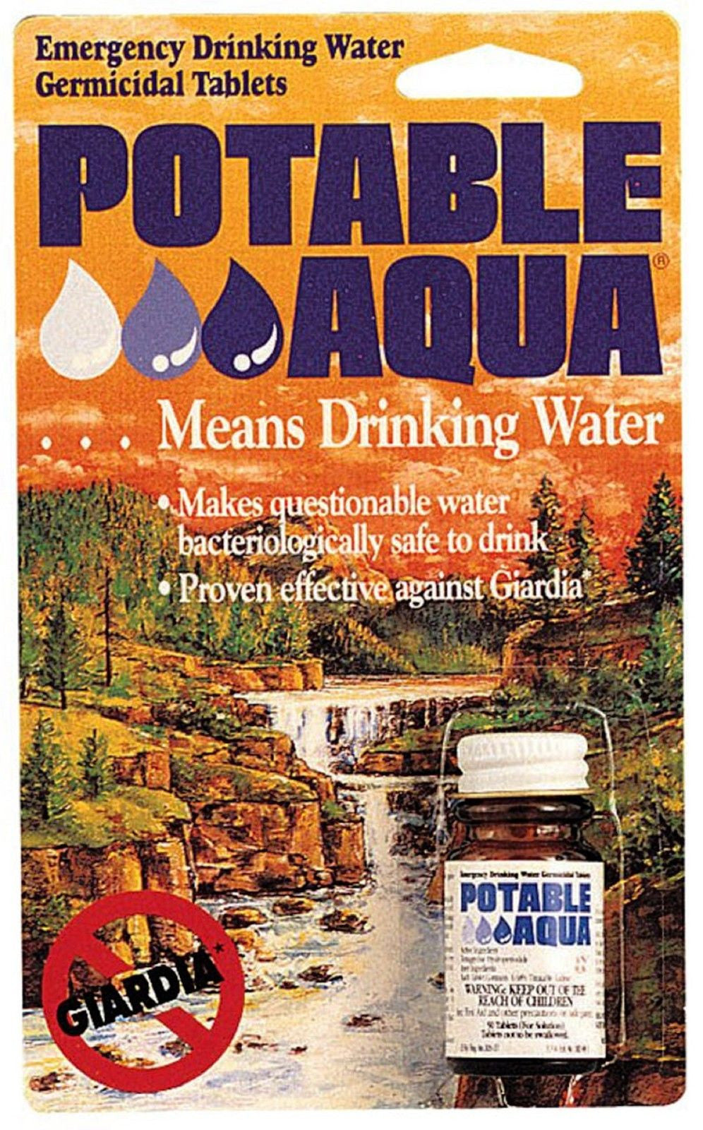 Potable Aqua Water Purification Tablets - 50 Per Bottle - Clean Drinking Water