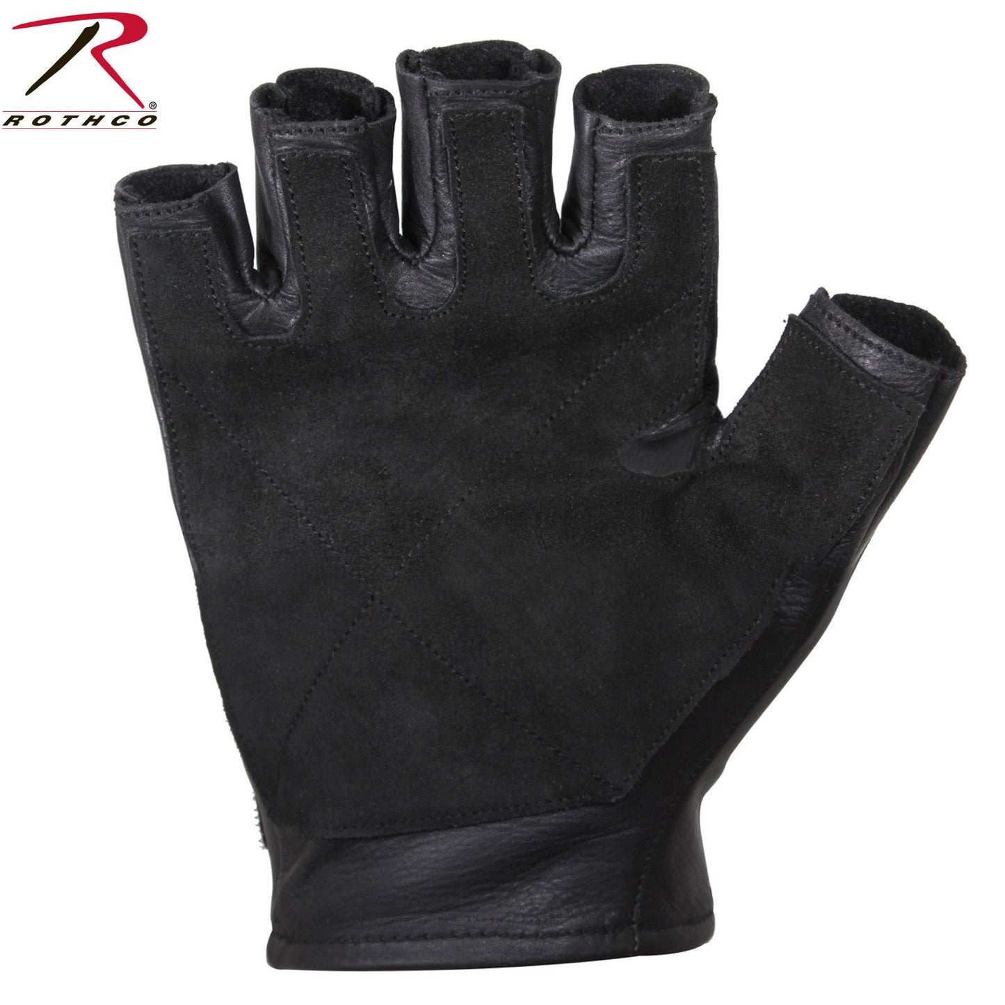 Rothco Black Tactical Fingerless Padded Gloves - Leather & Suede Gloves 2817