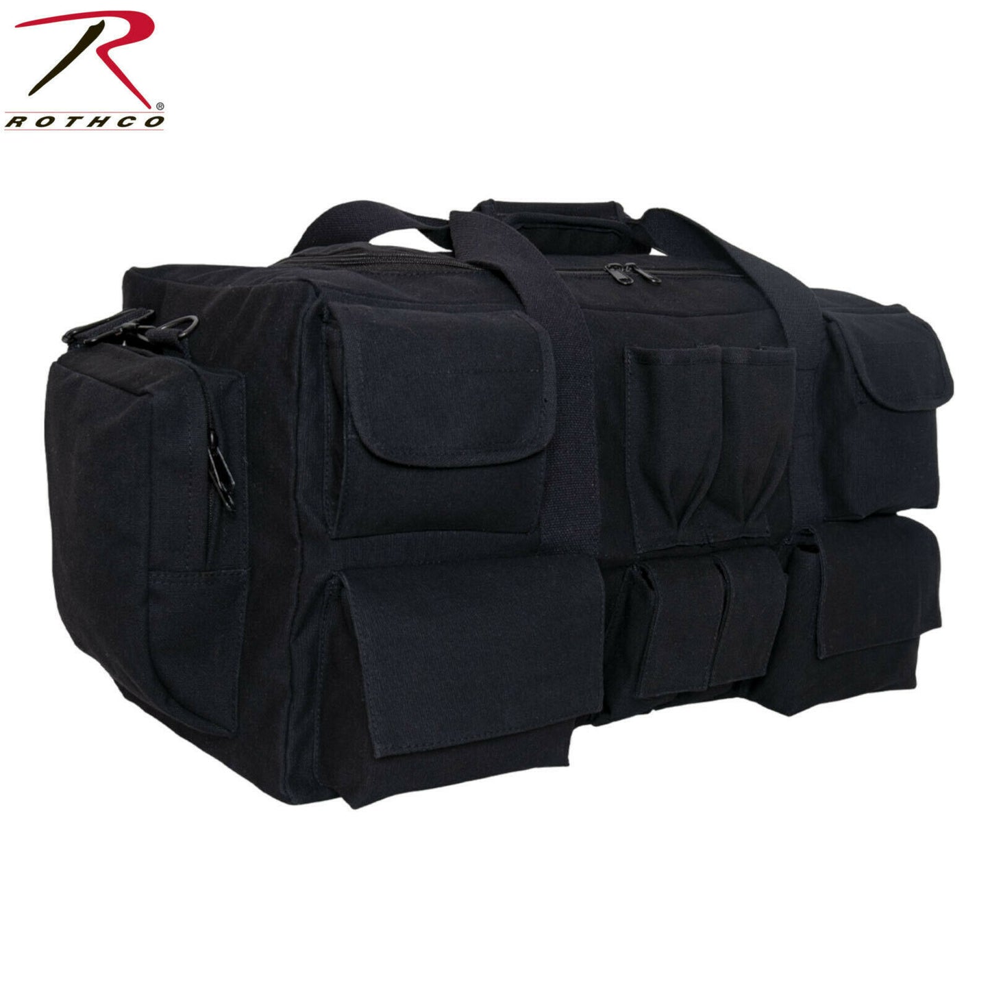 Rothco Canvas Pocketed Gear Bag - Black Extra Large Tactical Gear Bag