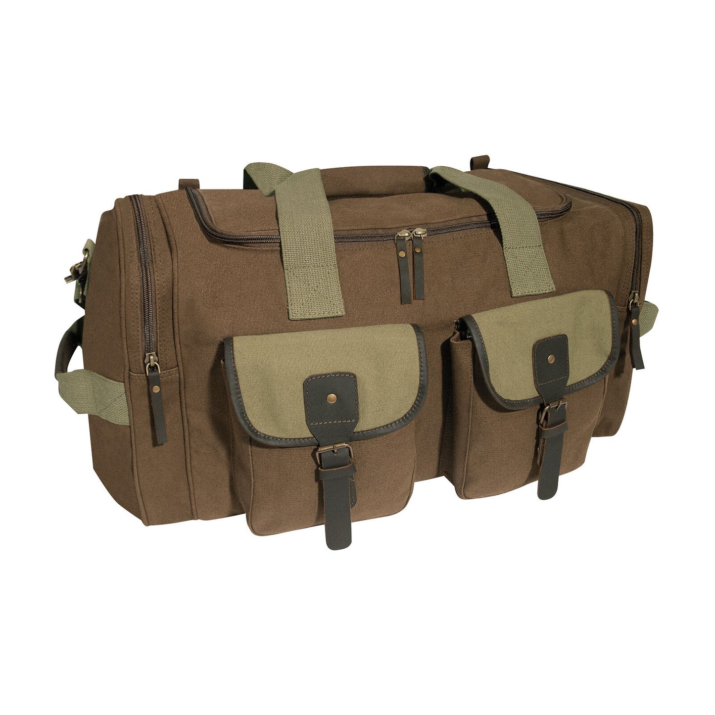 Rothco Brown Long Journey Canvas Travel Bag Shoulder Duffle Bag