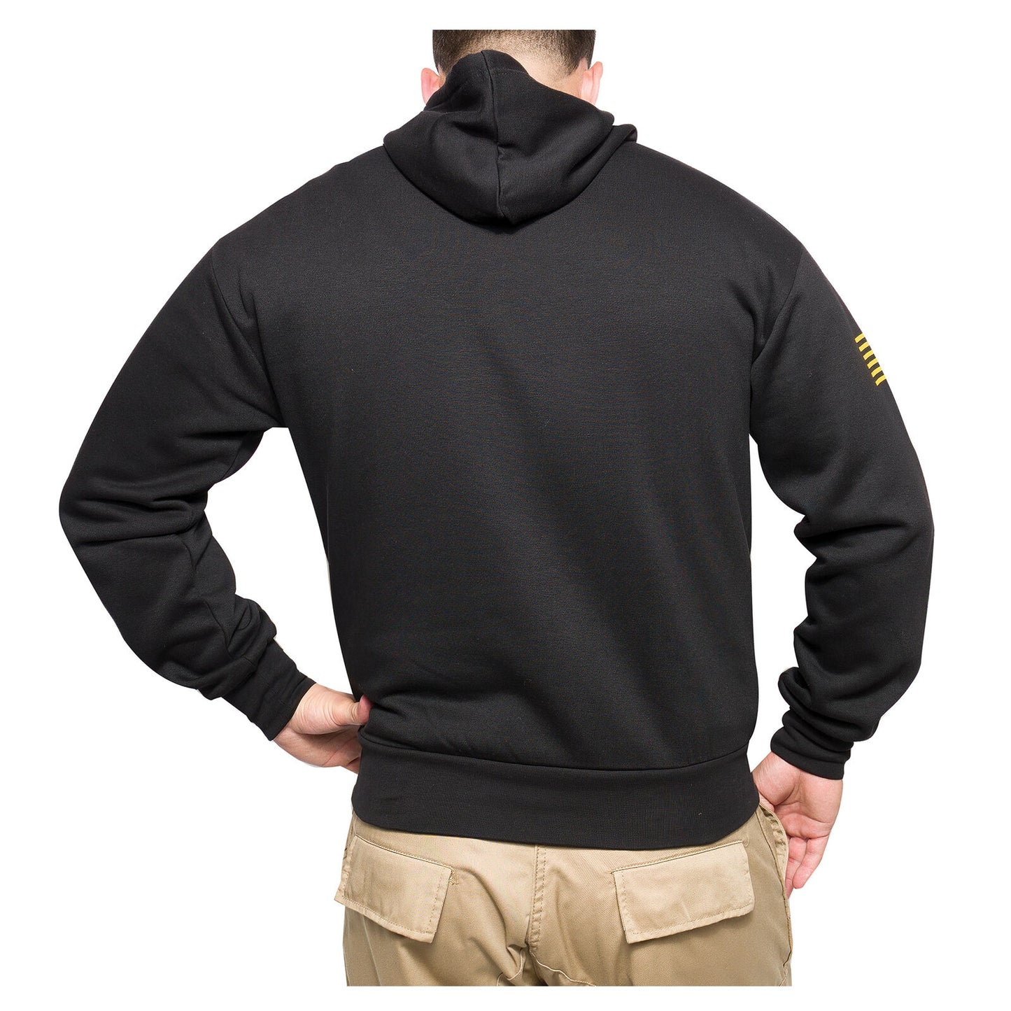 Mens ARMY Pullover Hoodie Black Lightweight Hooded Sweatshirt