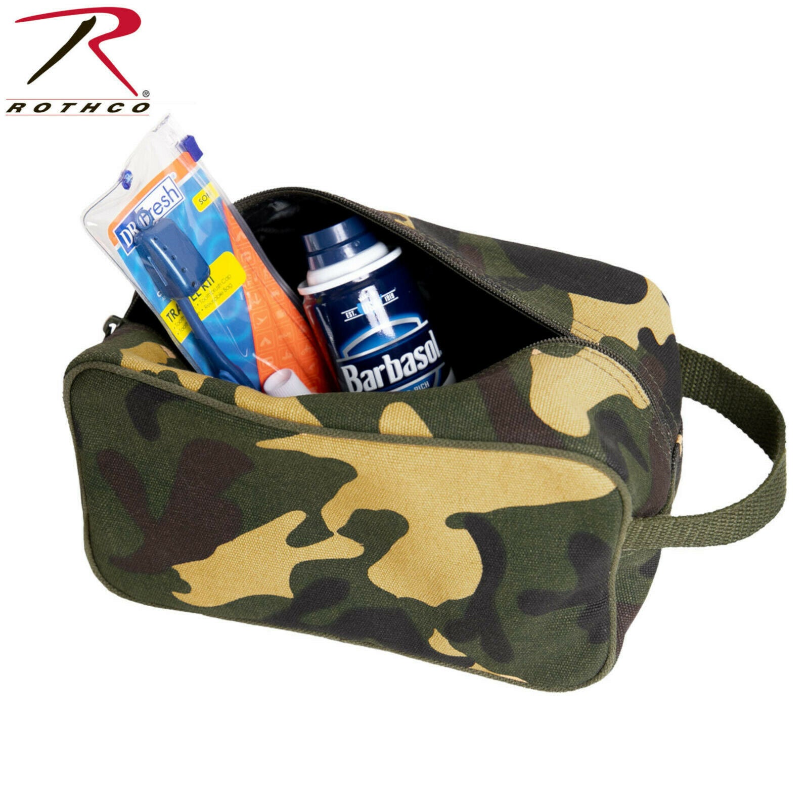 Rothco Canvas Travel Kit, Woodland Camo