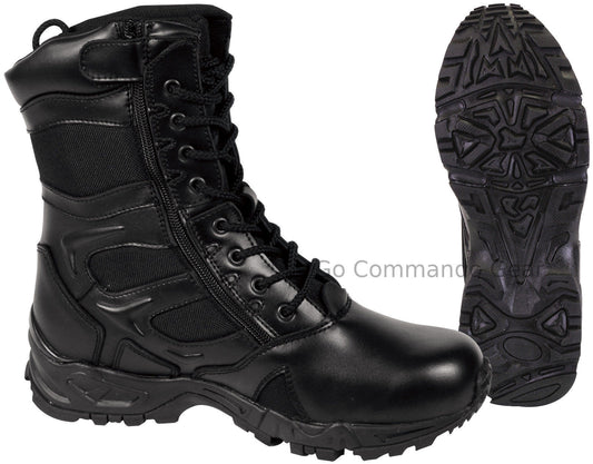 Forced Entry 8" Black Side Zipper Tactical Deployment Boot - SWAT Boots