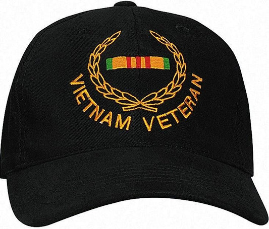 Vietnam Veteran Cap In Black - Deluxe Low Profile Baseball Hat