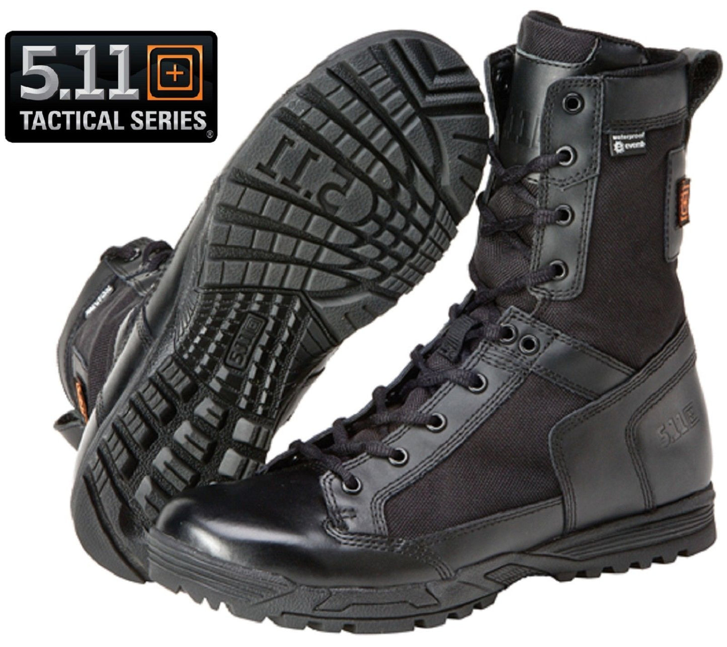 5.11 Tactical Black Skyweight Waterproof Side Zip Field Duty Work Boots