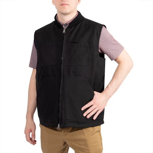 Concealed Carry Backwoods Canvas Vest Men's Black Tactical Vest