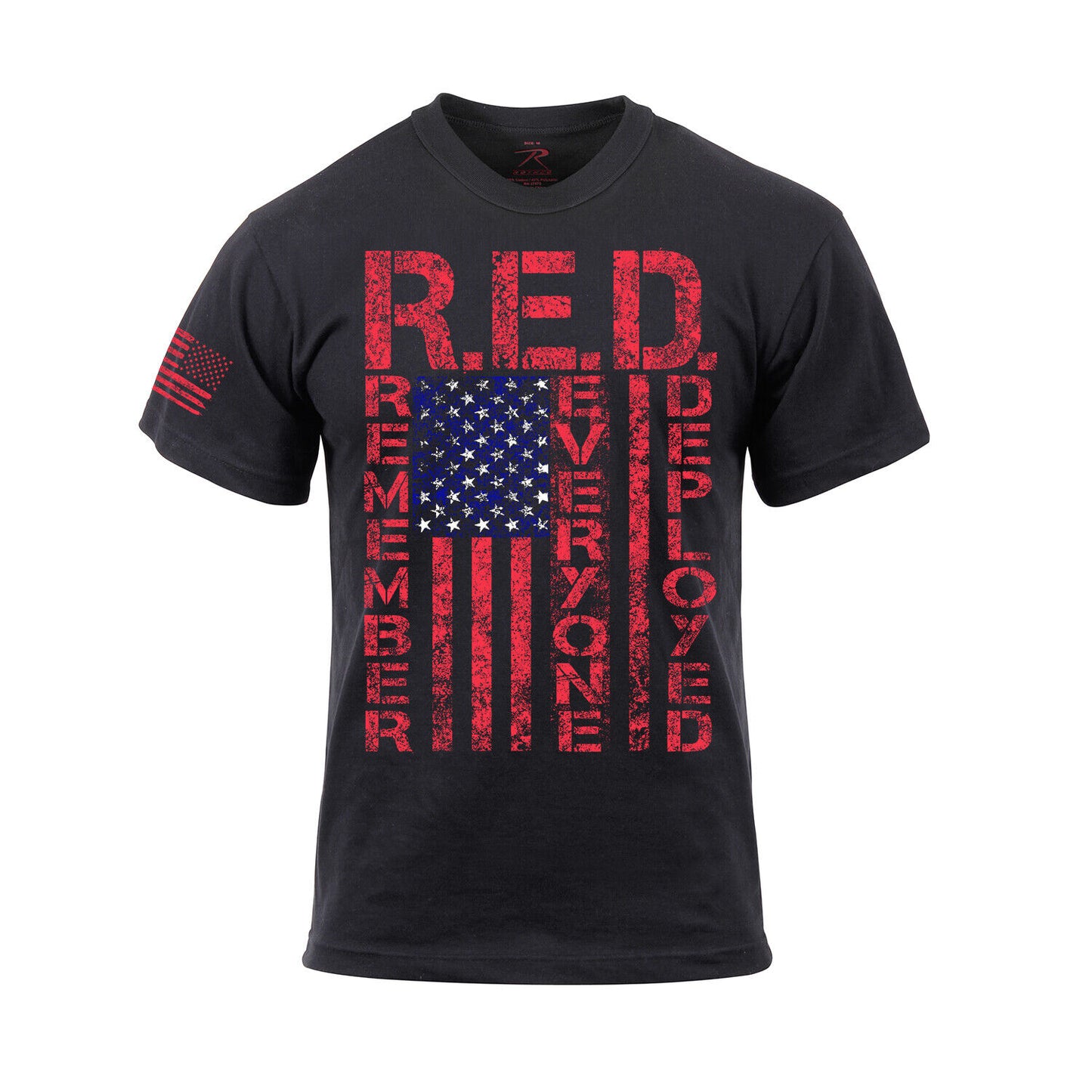 Men's Athletic Fit R.E.D. "Remember Everyone Deployed" T-Shirt In Black