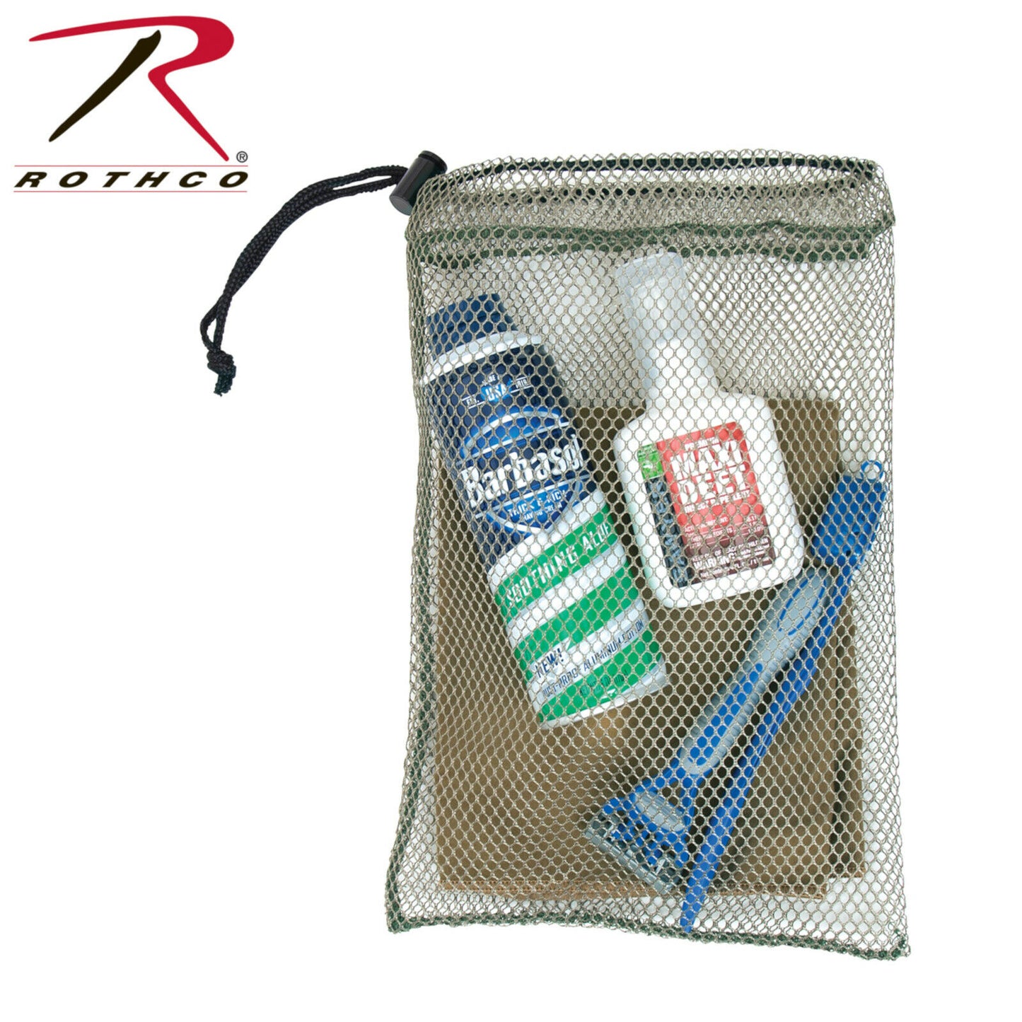 Rothco Small Mesh Ditty Bag 8" x 12" - Mesh Barracks Toiletry Bag