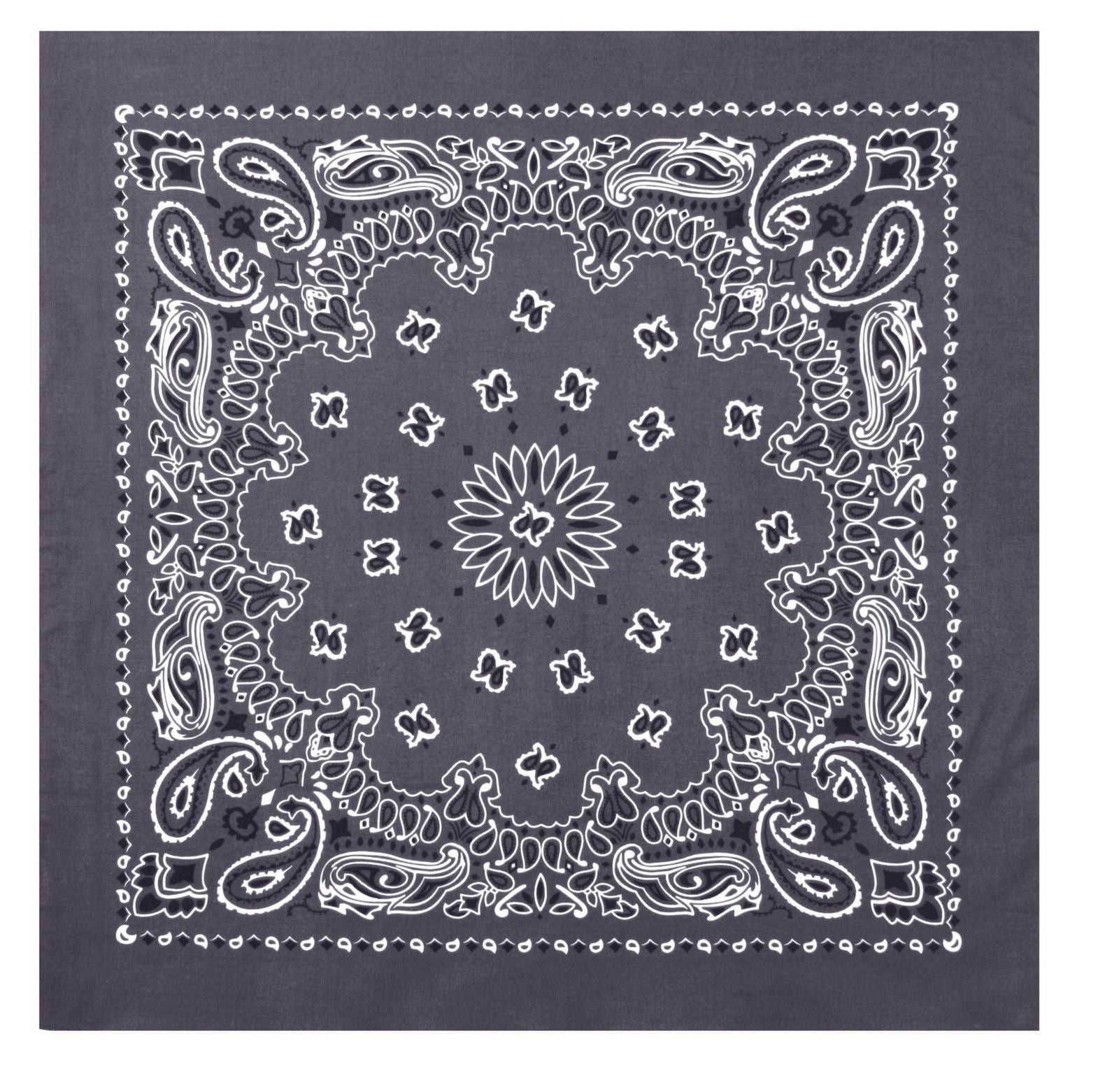 Grey w/ White Paisley