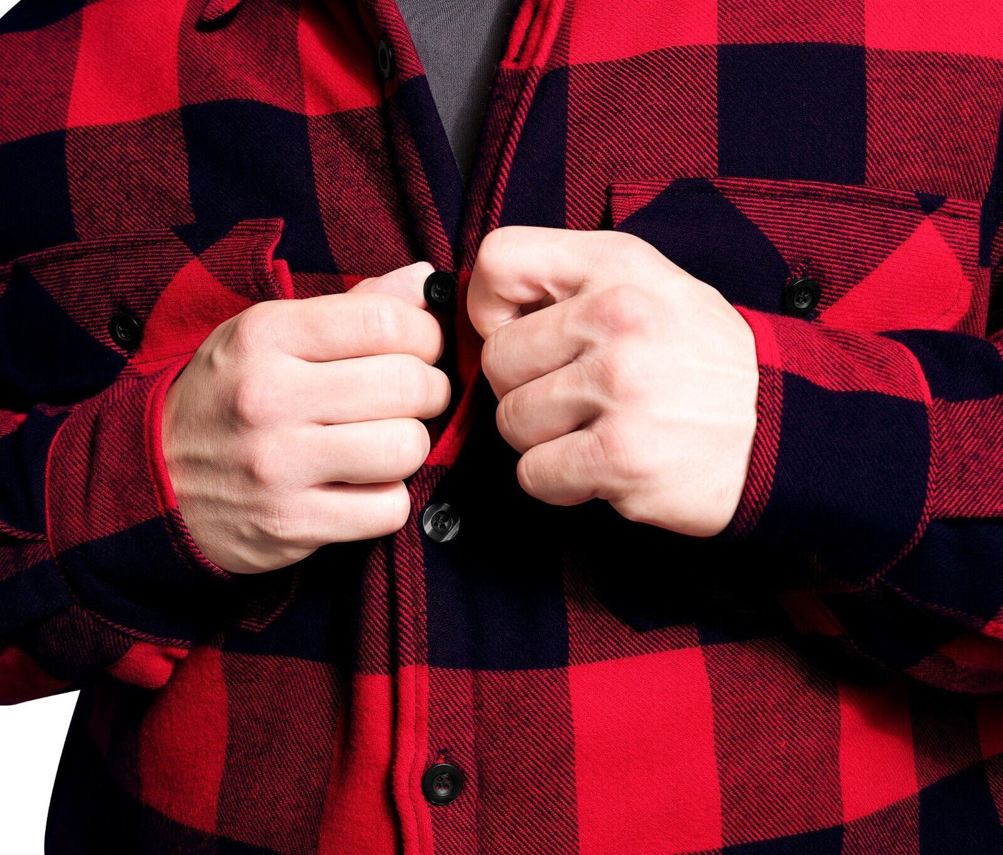 Men's Red Buffalo Plaid Quilt Lined Jacket - Rothco Flannel