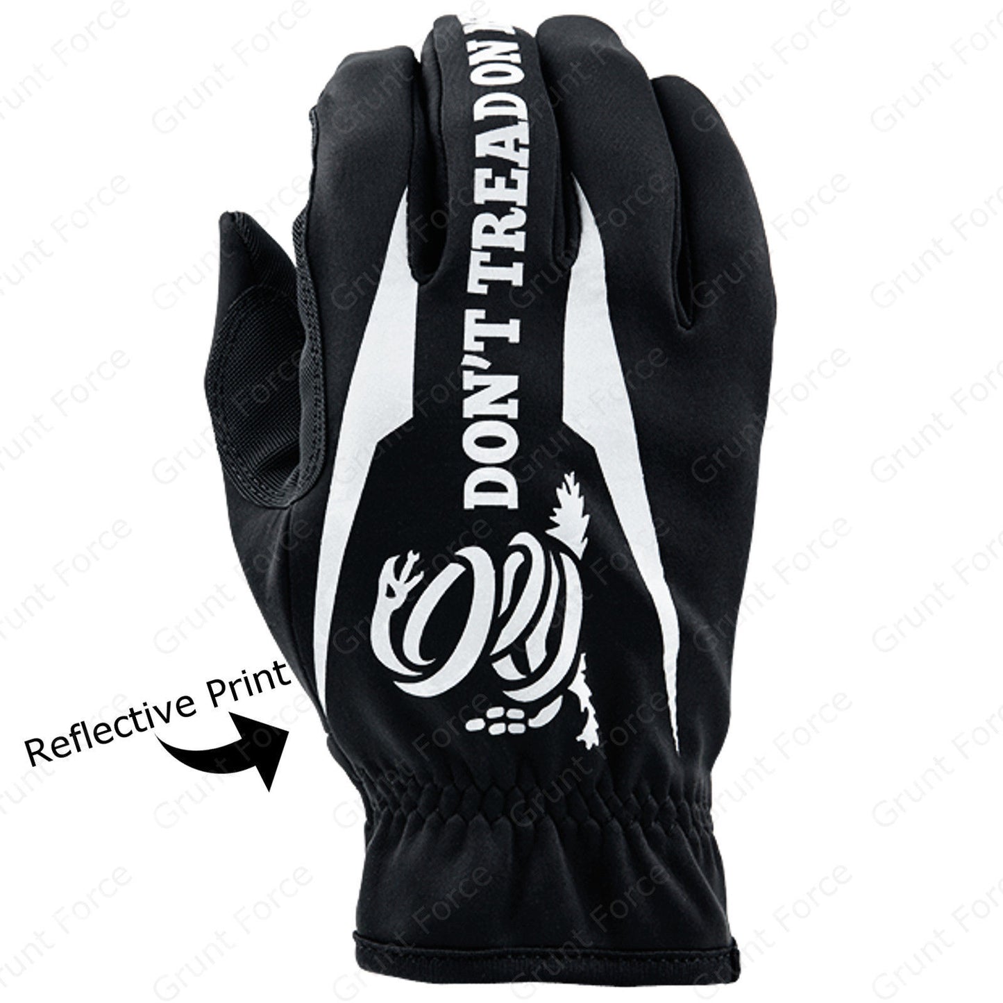 Industrious Handwear Black Full Finger "Don't Tread On Me" Reflective Gloves