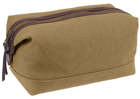 Coyote Brown Canvas & Leather Travel Kit Rothco 91260