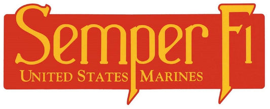 USMC Semper Fi United States Marines Bumper Sticker - Red 11" Outside Car Decal