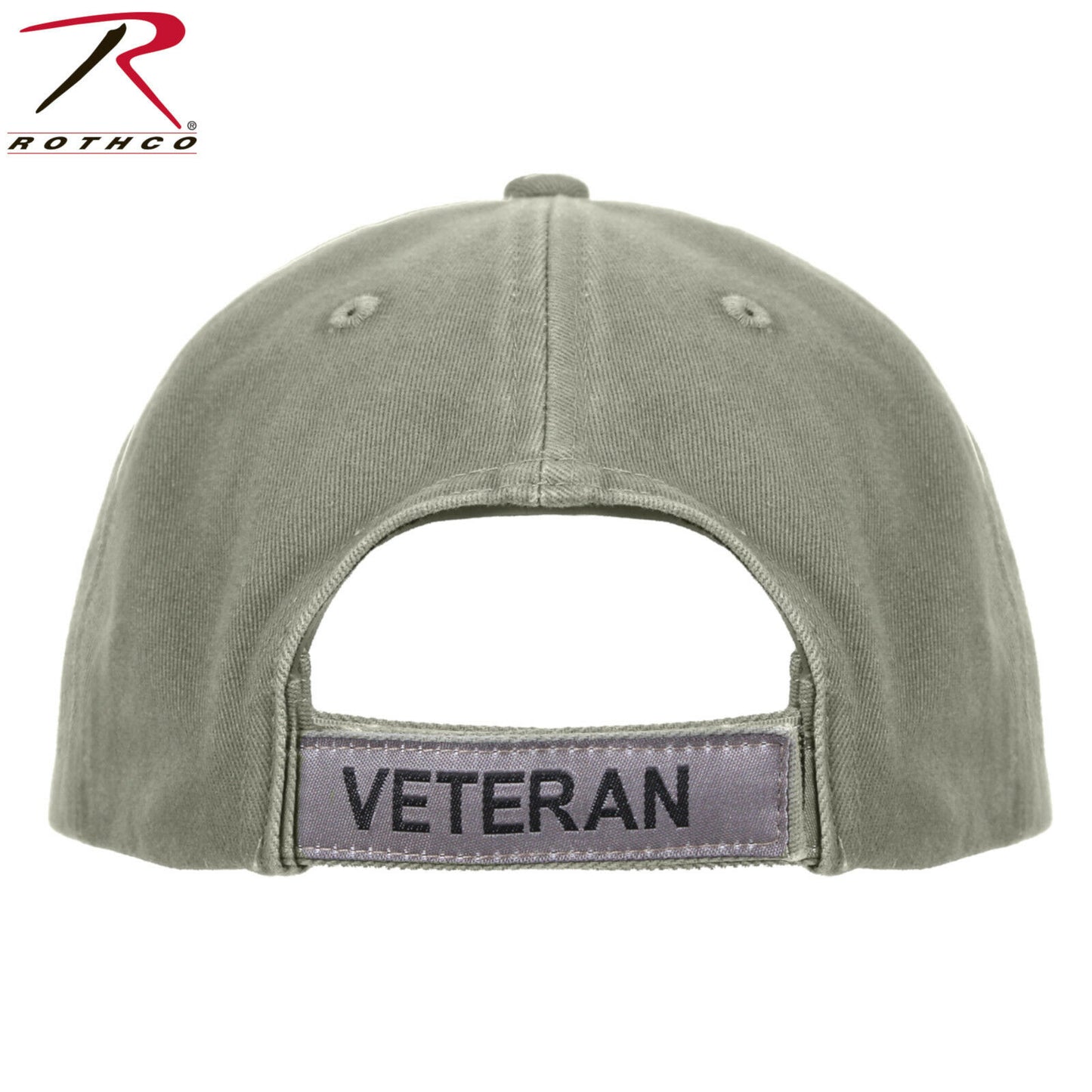 Rothco Vintage Olive Drab Veteran Mid-Low Profile Cap With Embroidered U.S. Flag